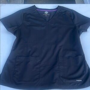 Healing Hands Classic Black Short Sleeve Top